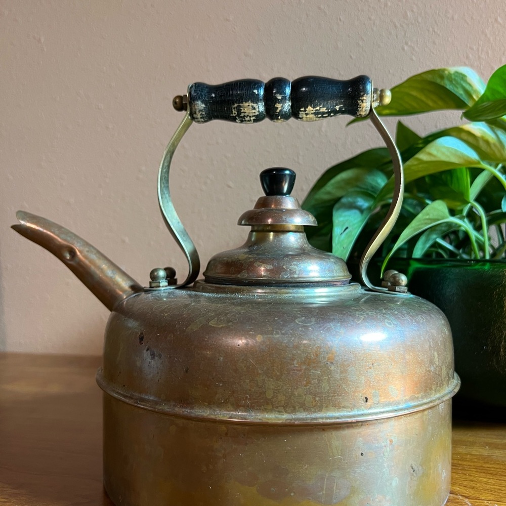 Vintage Simplex Patent Solid Copper Kettle Made in England